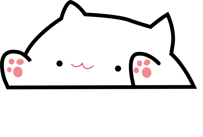 KIUT Cute White Cat Illustration